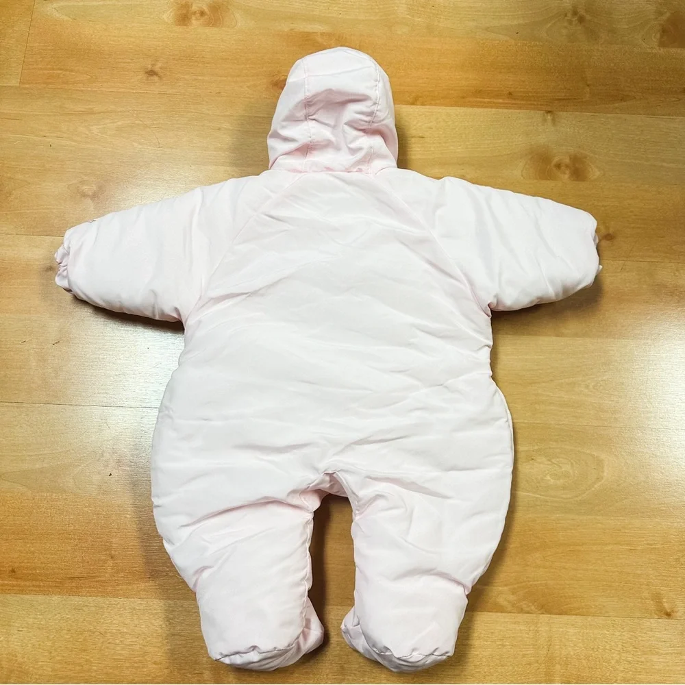 Absorba Light Pink Hooded Puffer Pram Bunting Snowsuit Baby Girl Size 3M